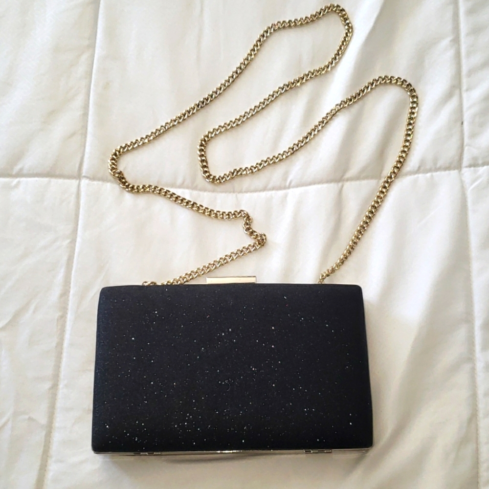 Banana Republic Black Glitter Clutch